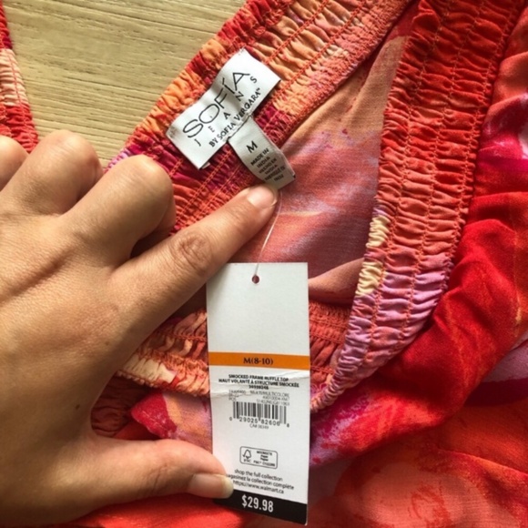 Sofia by Sofia Vergara Pink and Red Ruffle Blouse - Picture 5 of 7